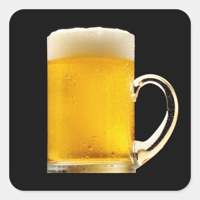 Tasse von Schaumbier Quadratischer Aufkleber (Vorderseite)