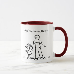 Tasse von Vater und Tochter (Namen anpassen)