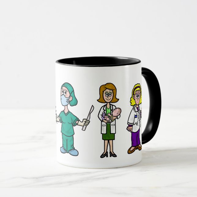 Tasse von weiblichen Ärzten (VorderseiteRechts)