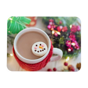 Tasse von Weihnachts-Kakao, Snowman Marshmallow Magnet