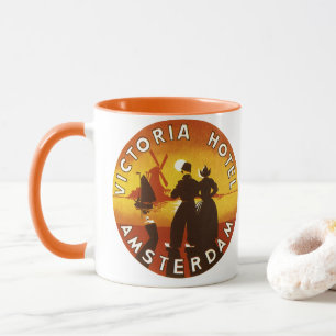 Tasse Voyage Rétro, Hôtel Victoria, Amsterdam, Hollande