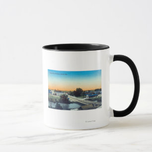 Tasse Vue aérienne de côté sud de TownPorterville, CA