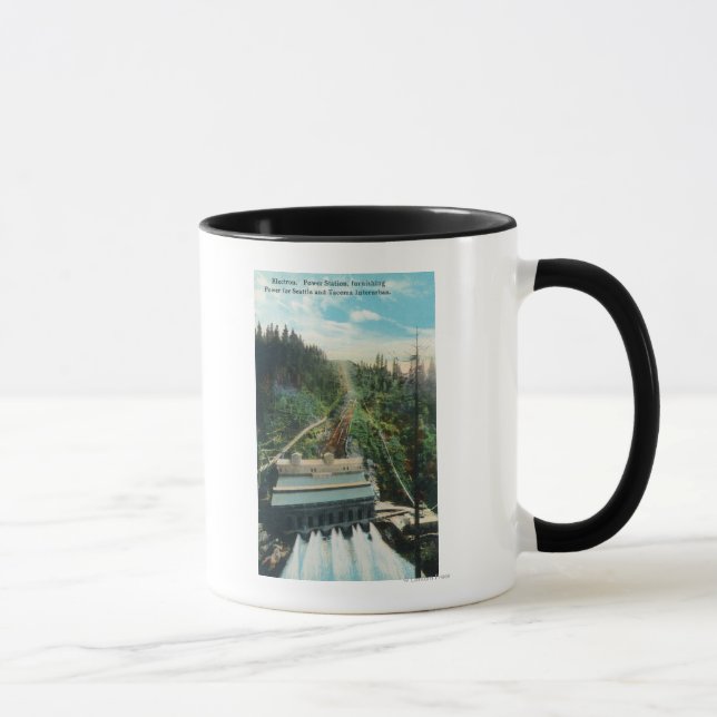 Tasse Vue aérienne de la centrale électrique Electron (Droite)