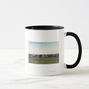 Tasse Vue aérienne de la ville de Sharon Springs, KS