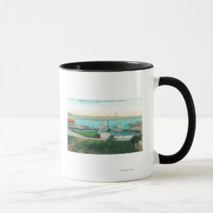 Tasse Vue aérienne du front de mer de Vallejo et de Mare