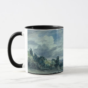 Tasse Vue au-dessus d'un paysage large, avec des arbres