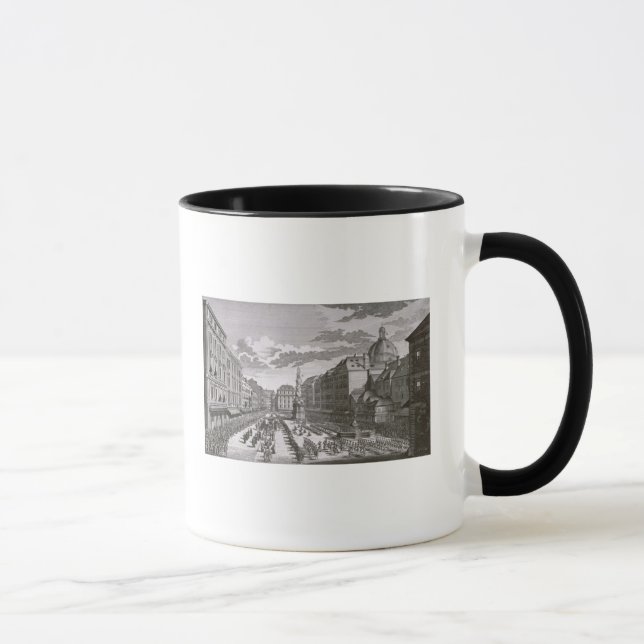 Tasse Vue d'un cortège dans le Graben (Droite)