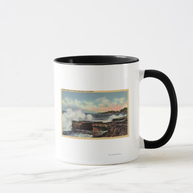 Tasse Vue d'un disjoncteur sur West Cliff Drive (Droite)