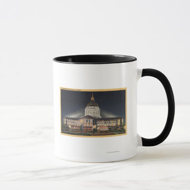 Tasse Vue en soirée de l'hôtel de ville (Droite)