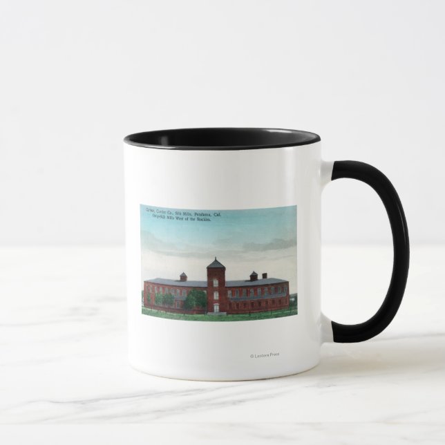 Tasse Vue extérieure des aciéries de soie Currier Co (Droite)
