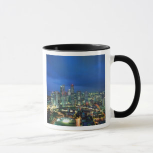Tasse Vue panoramique de Singapour la nuit, Singapour