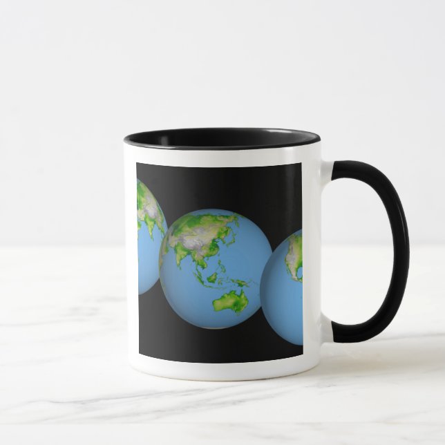 Tasse Vue topographique du monde (Droite)
