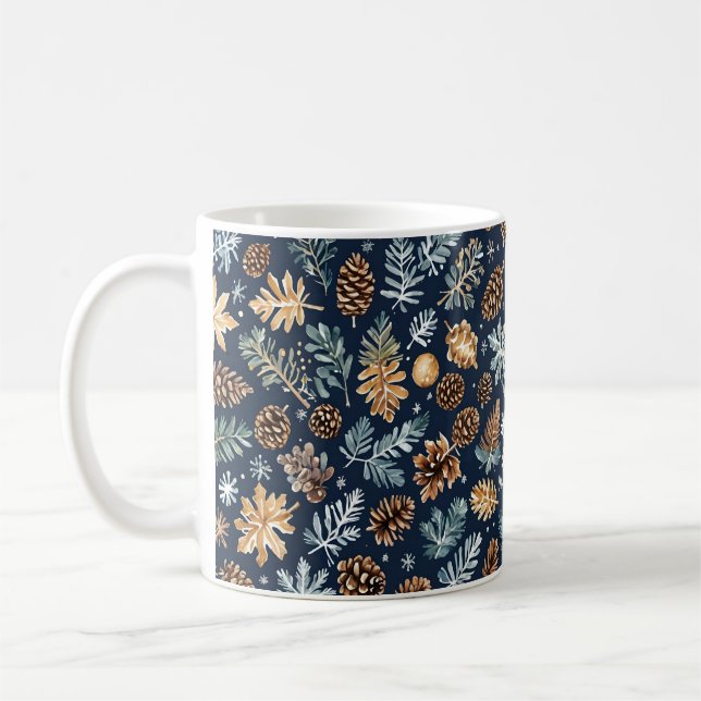 Tasse Wasserfarbene Pine Cones Winter Pattern (Links)