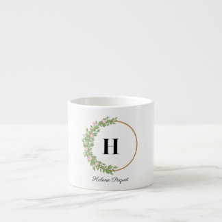 Tasse: Weiße Eleganz mit Grün und Schwarz Espressotasse