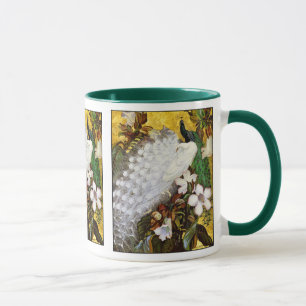 Tasse: Weiße und blaue Pfauen Tasse