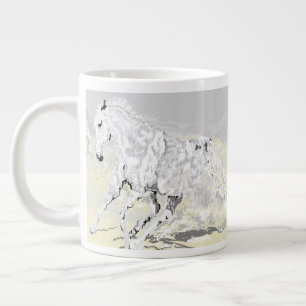 Tasse: Weißer Hengst in Bewegung Jumbo-Tasse