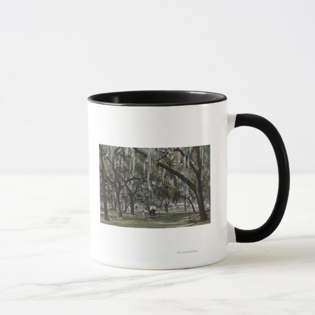 Tasse Welaka, FL - Vue sur Welaka Park & Mossy Trees (Droite)