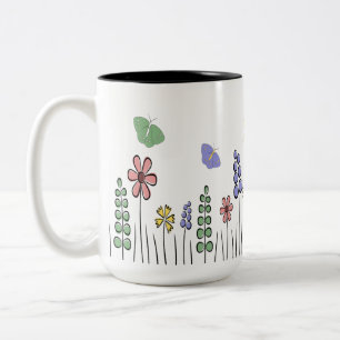Tasse Wildblume Schmetterling Tasse Frühling