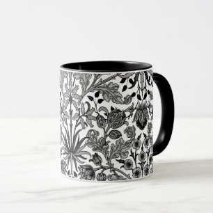 Tasse William Morris Hyacinth Imprimer, gris, noir et bl