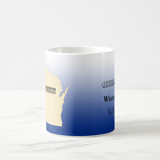 Tasse - Wisconsin Staat Karte mit Stadt (Mittel)