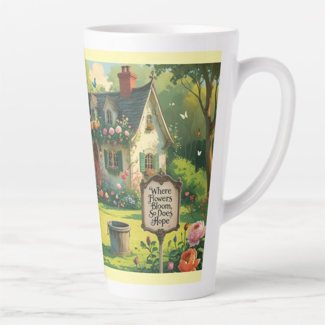 Tasse -Wo Blumen blühen, da blüht auch Hoffnung –  (Rechts)