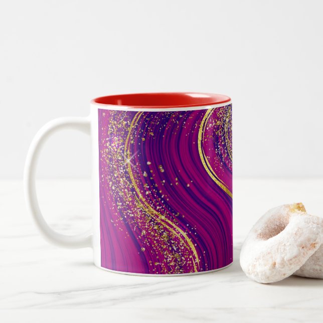 Tasse-Wrap für Glitzer Zweifarbige Tasse (Mit Donut)