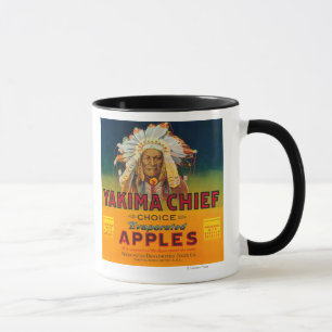 Tasse Yakima Étiquette principal de pomme - Yakima, WA