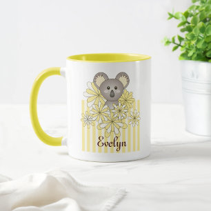 Tasse Yellow Stripe mignonne Cartoon Baby Koala Ours Enf