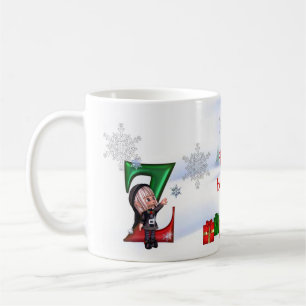 Tasse Z de Noël de monogramme