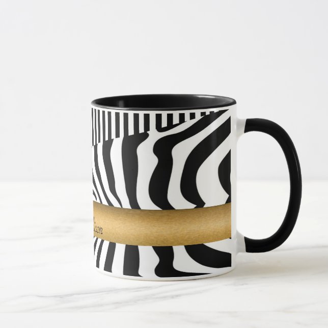 Tasse Zebra et rayures nommés (Droite)