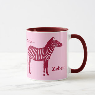 Tasse Zèbre - Bourgogne et rose