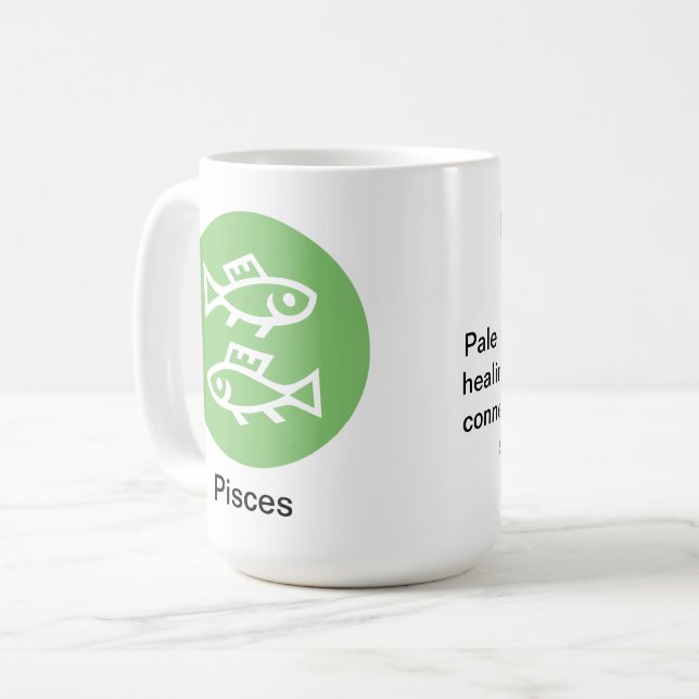 Tasse - Zodiakfarbe für Fische (Vorderseite Links)