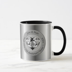 Tasse zum 25. Geburtstag der Silberne Hochzeit