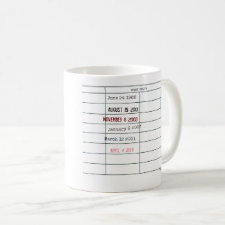 Tasse zum Fälligkeitsdatum der Bibliothek - Anpass
