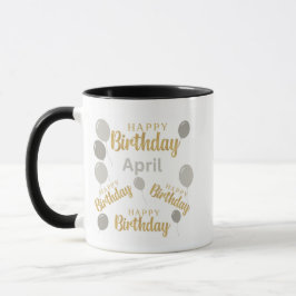 Tasse zum Geburtstag im April