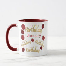 Tasse zum Geburtstag im Januar