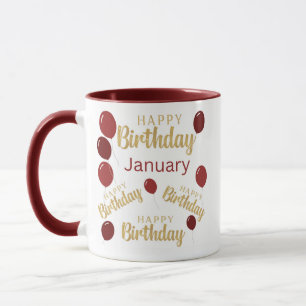 Tasse zum Geburtstag im Januar