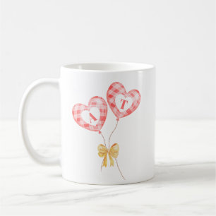 Tasse zum Jahrestag - Ballons mit den Initialen de