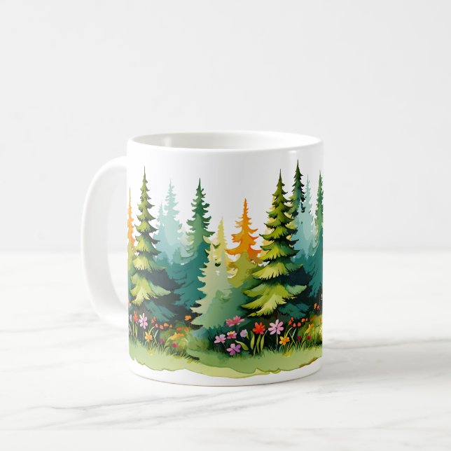 Tasse zum Thema Natur! Aus ruhigen Wäldern (Vorderseite Links)