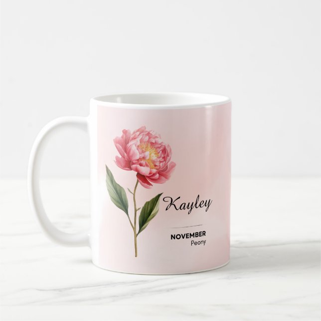 Tasse zur Blume im personalisierten November (Links)