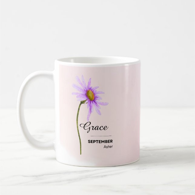 Tasse zur Blume im personalisierten September (Links)