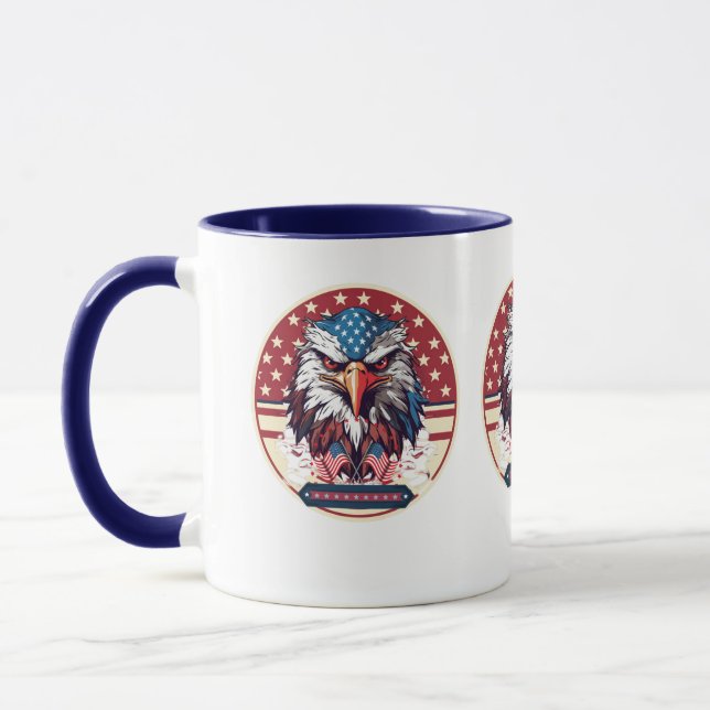 Tasse zur Keramik der amerikanischen Adlerflagge (Links)