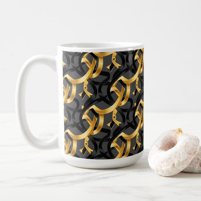 Tasse zur Sensibilisierung für Krebs bei Kindern (Mit Donut)