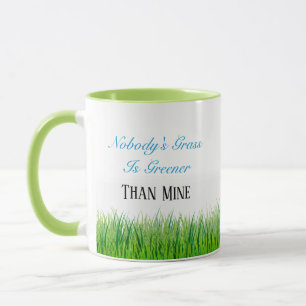 Tasse-Zwei-Kone-Gras ist grüner als meine Tasse