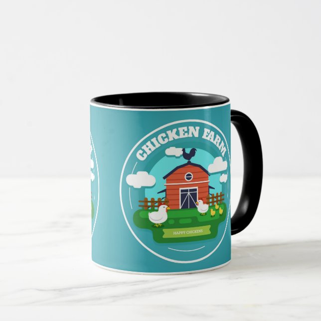 Tasse-Zwei-Tonen-Hühnerfarm Tasse (VorderseiteRechts)