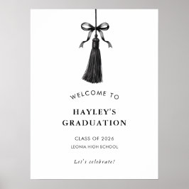 Tassel Black Bow Graduation Party Welcome Poster