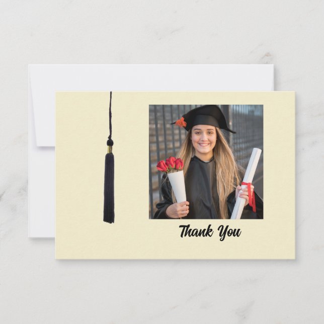 Tassel Foto Abschluss Danke Karte (Vorderseite)