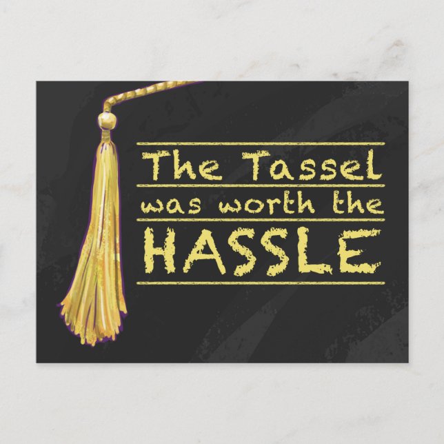 Tassel Hassle Gold Postkarte (Vorderseite)