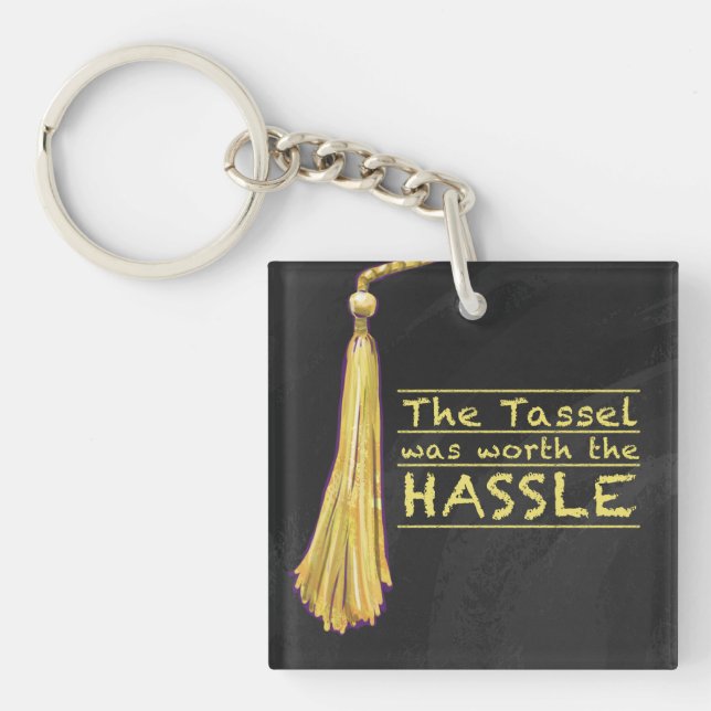Tassel Hassle Gold Schlüsselanhänger (Vorderseite)