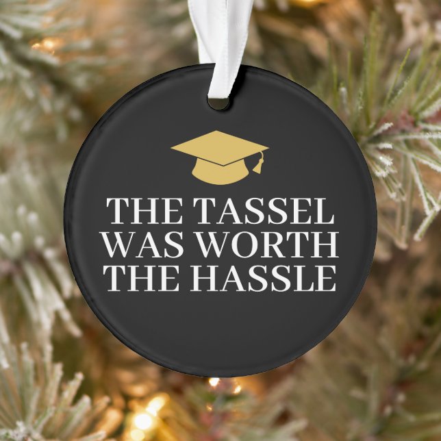 Tassel war Hassle wert - Modernes Abschluss Foto Ornament (Baum)